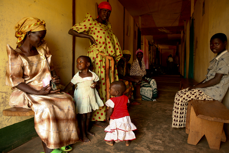 Clinic waiting area, Uganda