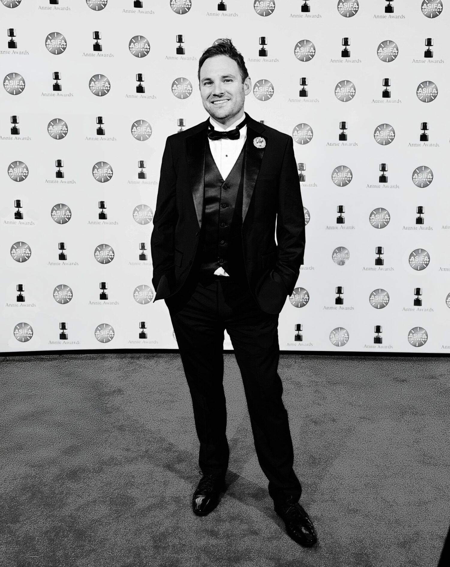 Scott Seibold at the Annie Awards red carpet